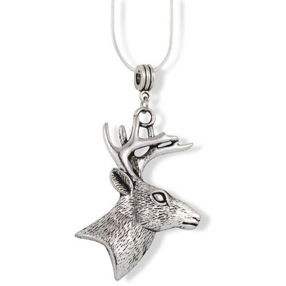 Deer Charm Necklace with Stainless Steel Snake Chain