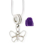 Butterfly Outline Charm Necklace with Stainless Steel Snake Chain