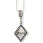 Paris Diamond Shape Charm Necklace with Stainless Steel Snake Chain