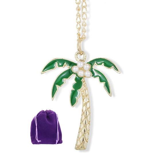 Palm Tree Coconut Tropical Polynesian Beach Charm Necklace