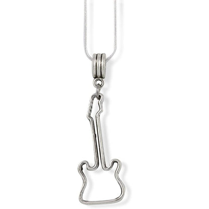 Guitar Outline Music Band Instrument Charm Necklace