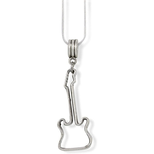 Guitar Outline Music Band Instrument Charm Necklace