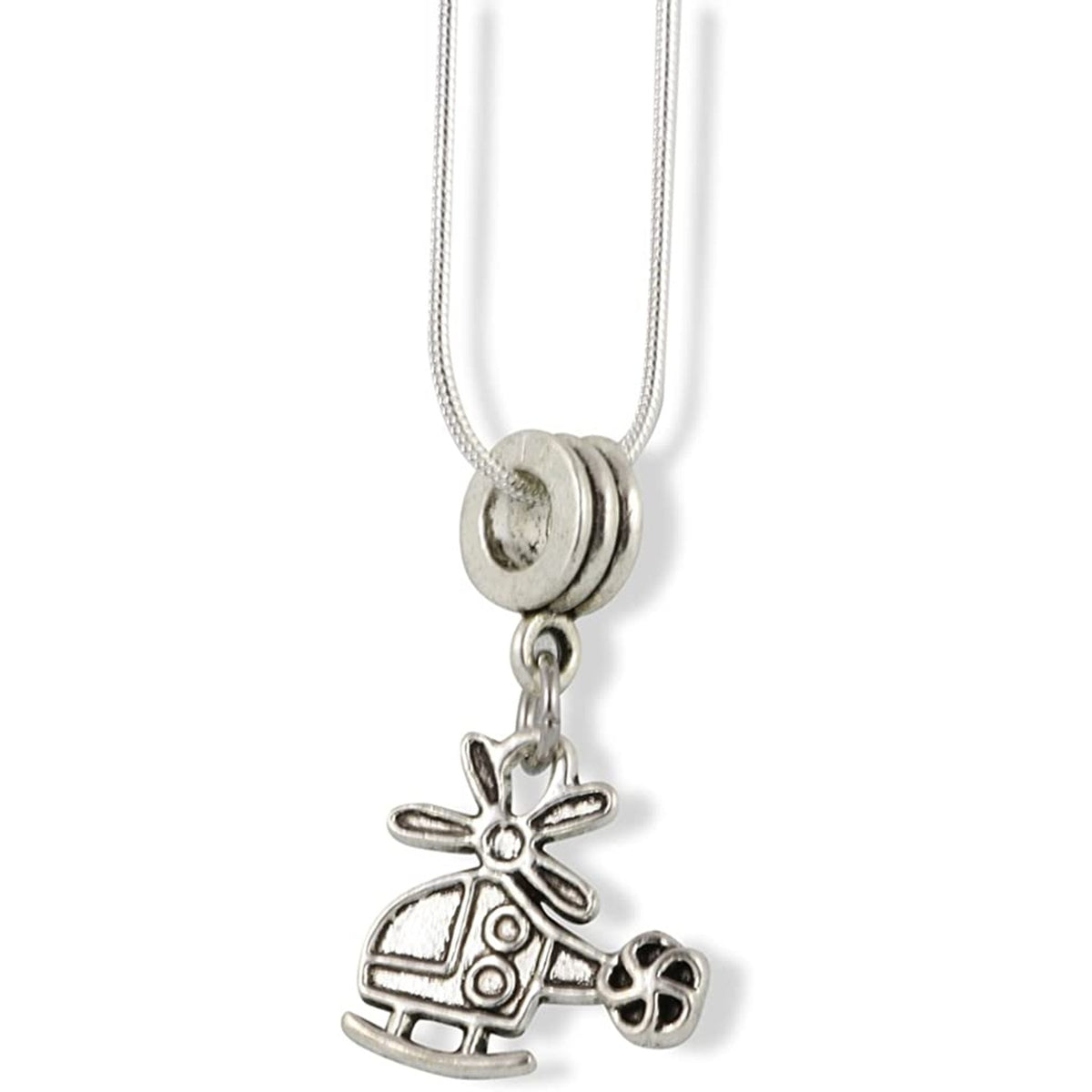 Helicopter Charm Necklace with Stainless Steel Snake Chain