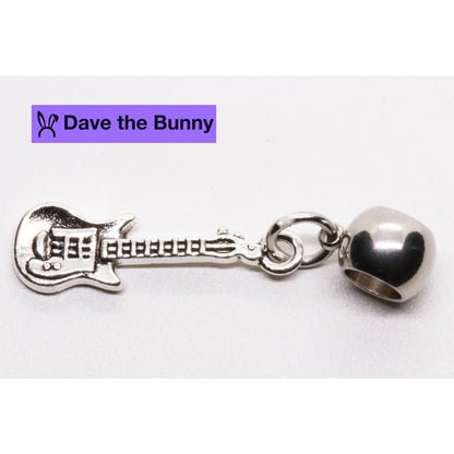 Bass Guitar Charm with Stainless Steel Connector