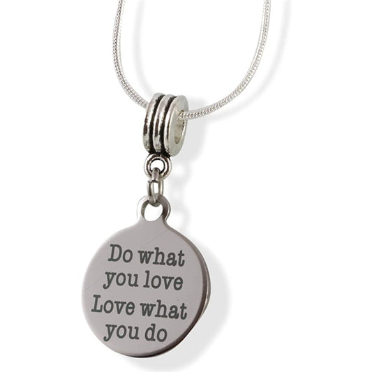 Do What You Love Text Charm Necklace