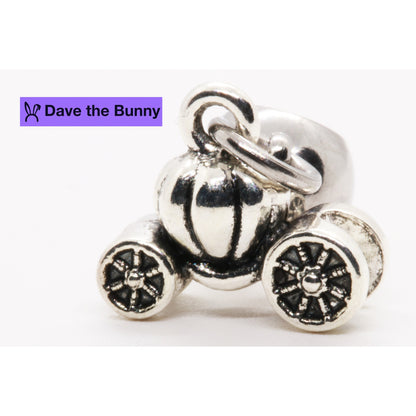 Princess Carriage Ornament Charm with Stainless Steel Connector