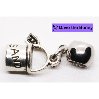 Sand Pail Charm Necklace with Stainless Steel Snake Chain