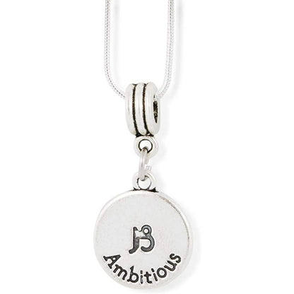 Capricorn Charm Necklace with Stainless Steel Snake Chain