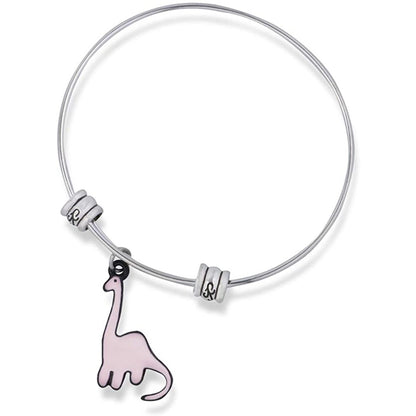 Brontosaurus Cartoonish Bronto Dinosaur Charm Bangle Bracelet