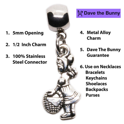 Red Hood Storybook Character Charm Necklace with Stainless Steel Chain