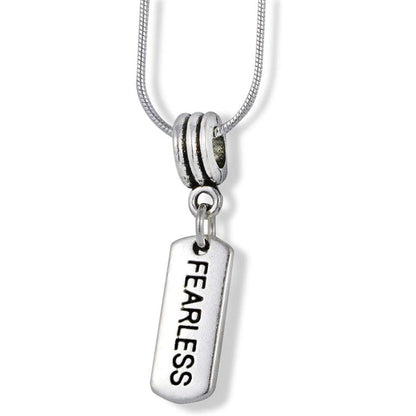Fearless Necklace | Inspirational Saying Charm Pendant