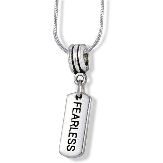 Fearless Necklace | Inspirational Saying Charm Pendant