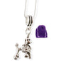 Poodle Dog Pet Canine Charm Necklace with Stainless Steel Snake Chain