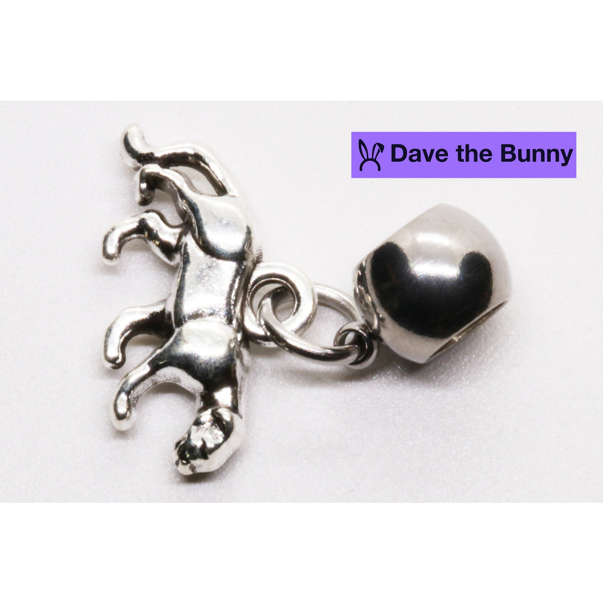Cat Charm with Stainless Steel Connector