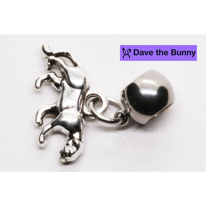 Cat Charm with Stainless Steel Connector