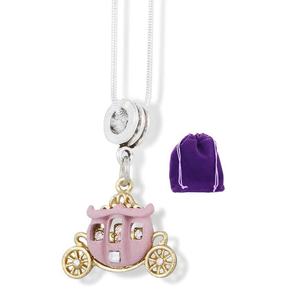 Carriage Princess Pink Wheels Charm Necklace