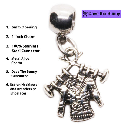 Knitting Sweater Charm Necklace with Stainless Steel Snake Chain