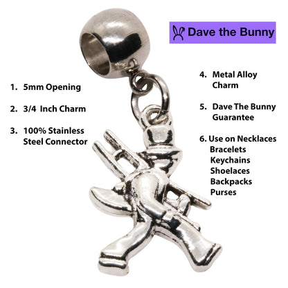 Handyman Charm Necklace with Stainless Steel Snake Chain