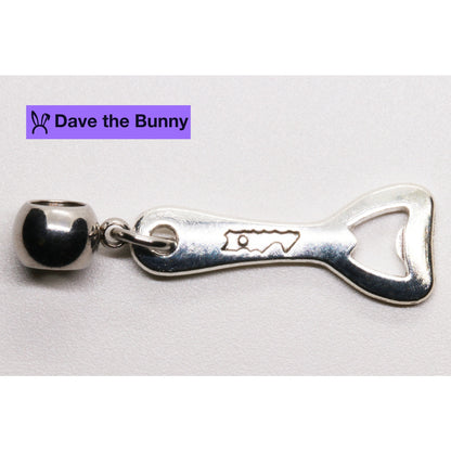 Bottle Opener Charm with Stainless Steel Connector