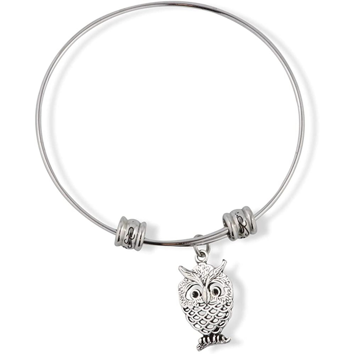 Owl Bird Charm Bangle Bracelet