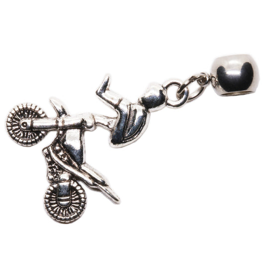 Motocross Charm with Stainless Steel Connector