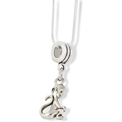 Monkey Charm Necklace with Stainless Steel Snake Chain