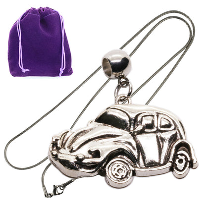 Classic Car Bug Charm Necklace with Stainless Steel Snake Chain
