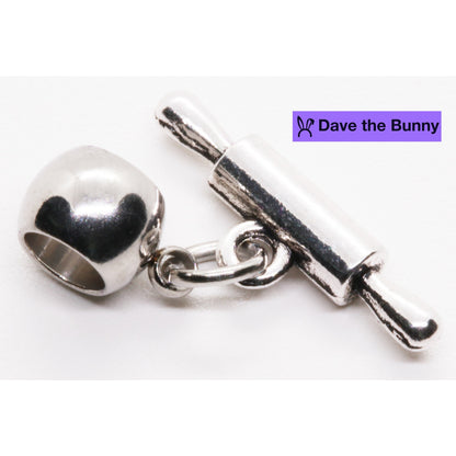 Rolling Pin Charm Necklace with Stainless Steel Snake Chain