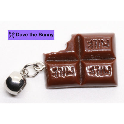 Milk Bar Bite Charm Necklace with Stainless Steel Snake Chain