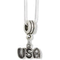 USA Charm Necklace with Stainless Steel Snake Chain