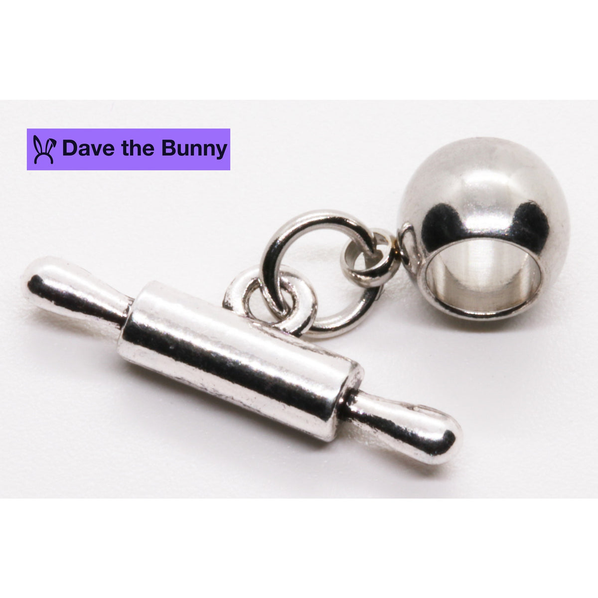 Rolling Pin Charm Necklace with Stainless Steel Snake Chain