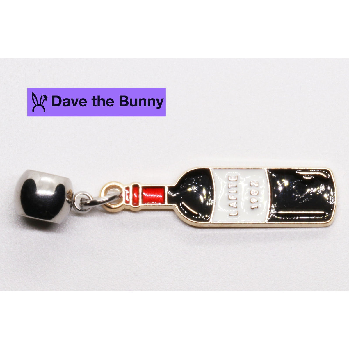 Red Wine Bottle Charm Necklace with Stainless Steel Snake Chain