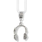 Headphones Microphone Charm Necklace with Stainless Steel Snake Chain