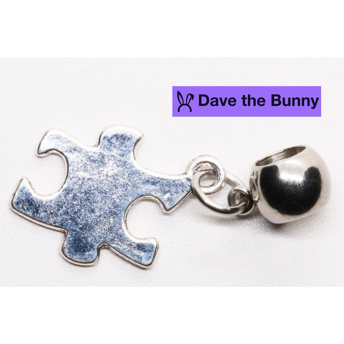 Shape Puzzle Piece Charm with Stainless Steel Connector