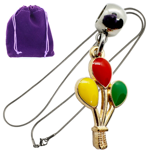 Balloon Charm Necklace with Stainless Steel Snake Chain