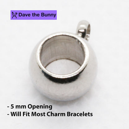 Pretzel Charm with Stainless Steel Connector