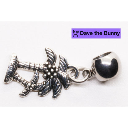 Palm Tree Charm Necklace with Stainless Steel Snake Chain