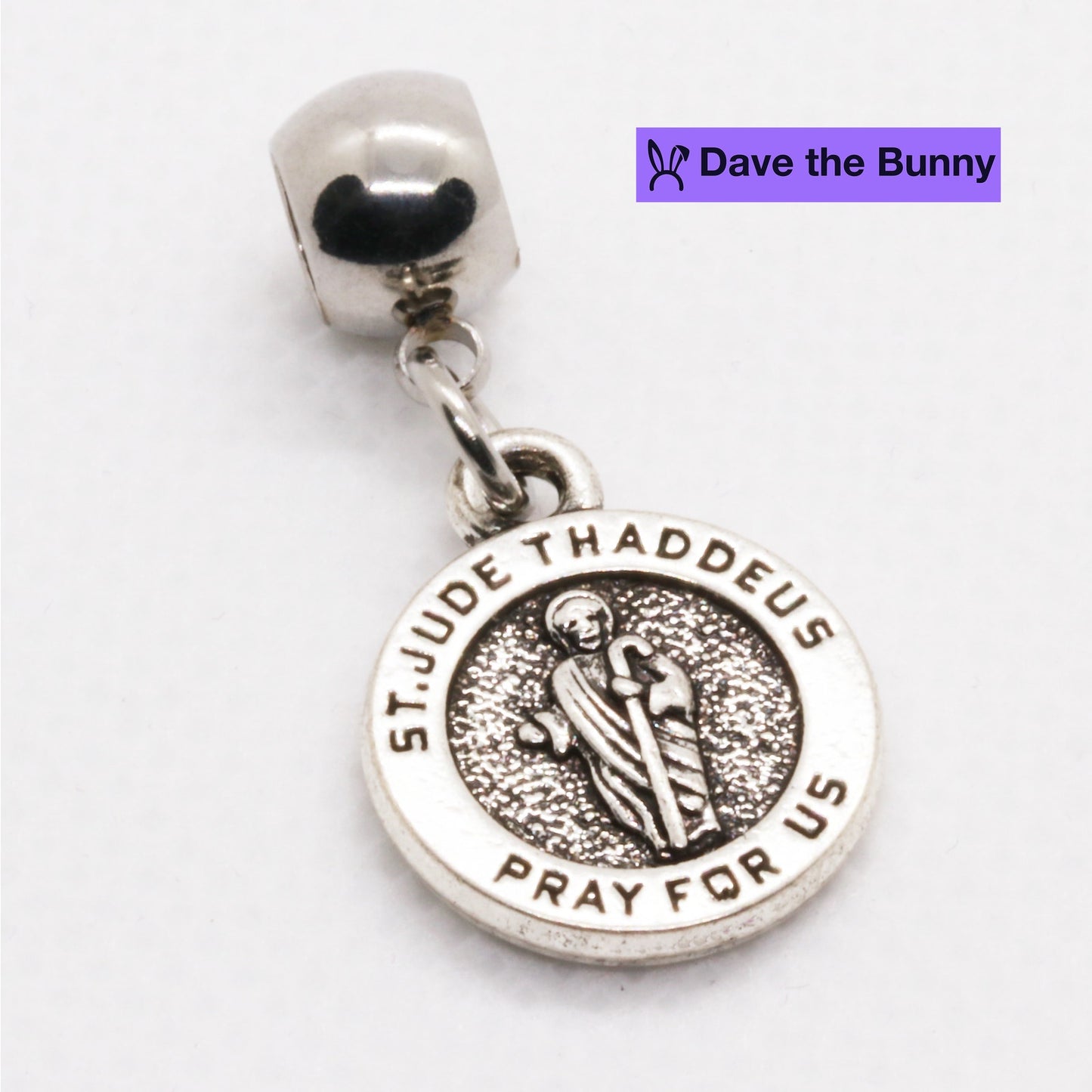 St Jude Medal Stainless Steel Connector with Metal Alloy Charm - Saint Jude Medals Catholic - Patron Saint of Hope Elegant and Durable Religious Jewelry for Devout Faith Expression