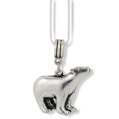 Bear Charm Necklace with Stainless Steel Snake Chain