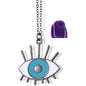 Eye Blue Black Four Lashes Charm Necklace