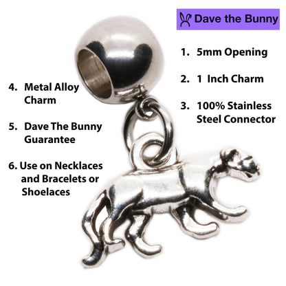Cat Charm with Stainless Steel Connector