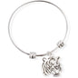 Tiger Head Charm Bangle Bracelet