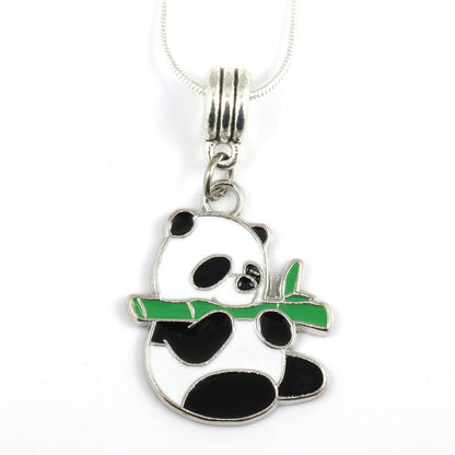Panda Charm Necklace with Stainless Steel Snake Chain