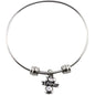I Love Tennis Charm Bangle Bracelet