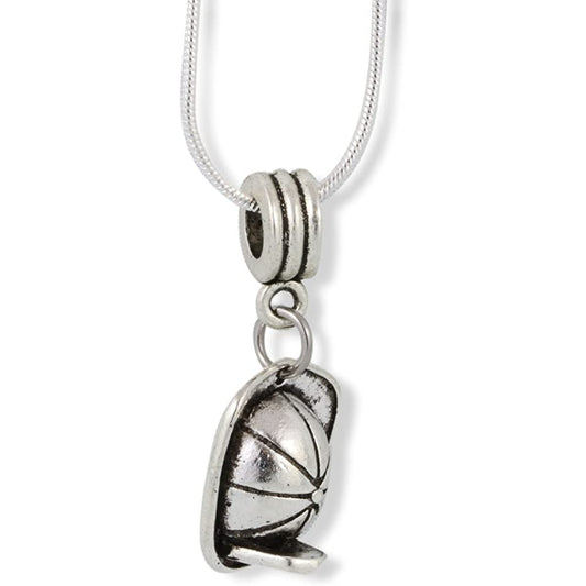 Fireman Helmet Charm Necklace with Stainless Steel Snake Chain
