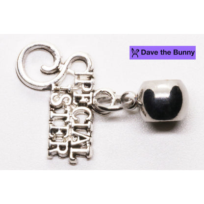 Special Sister Charm Necklace with Stainless Steel Snake Chain