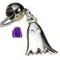 Ghost Ghoul Scary Charm Necklace with Stainless Steel Snake Chain