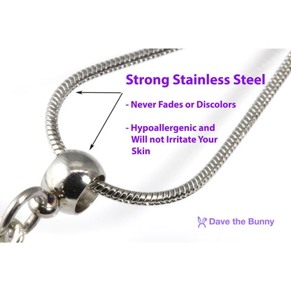 Fairy Charm Necklace with Stainless Steel Snake Chain