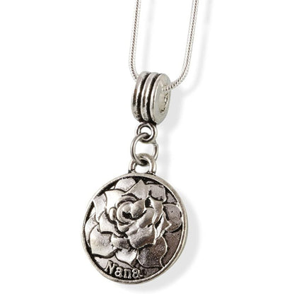 Nana Charm Necklace with Stainless Steel Snake Chain