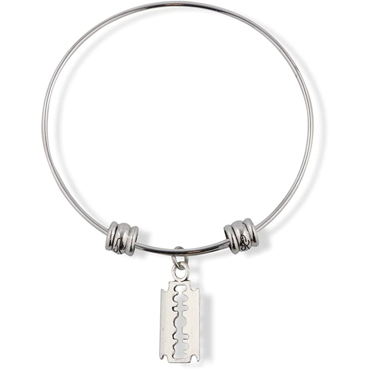 Razor Blade Goth Gothic Charm Bangle Bracelet